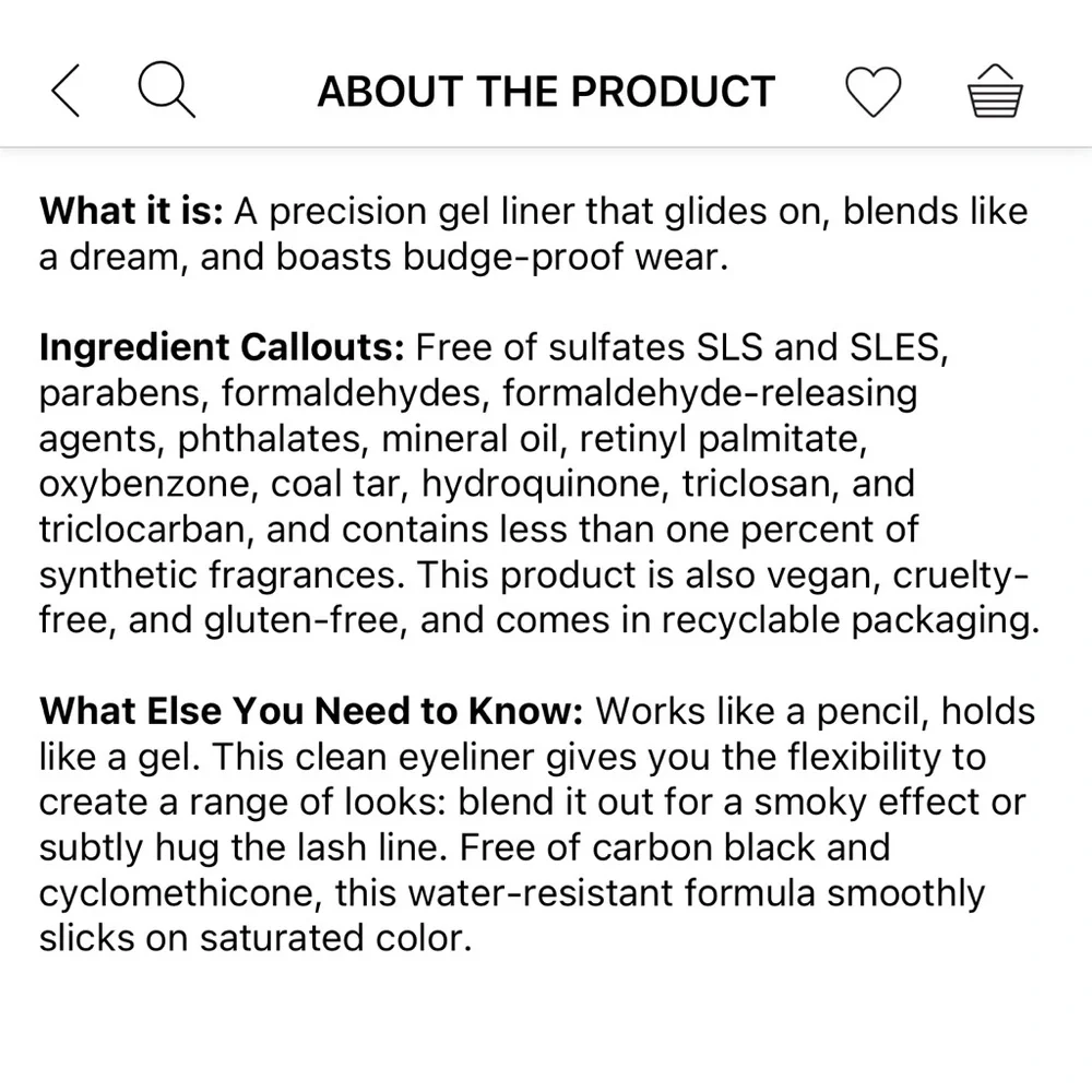 NEW Ilia Clean Line Gel Liner